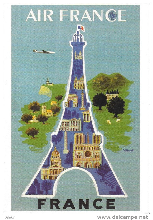 Affiche Air France Par  Villemot (Scan Recto Verso) - Altri & Non Classificati