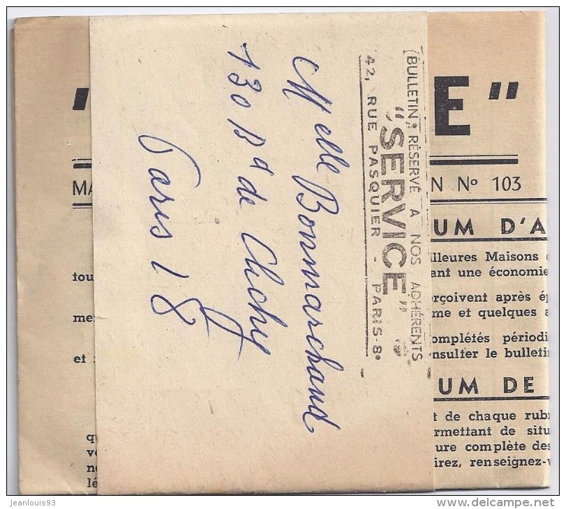 FRANCE - BULLETIN SERVICE AVEC SA BANDE D'ENVOI 1950 CACHET PP LANNION - Newspapers