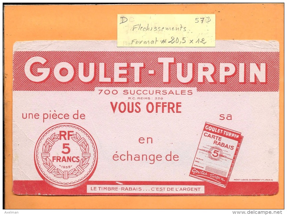 BUVARD: Goulet-Turpin  Timbre Rabais - G