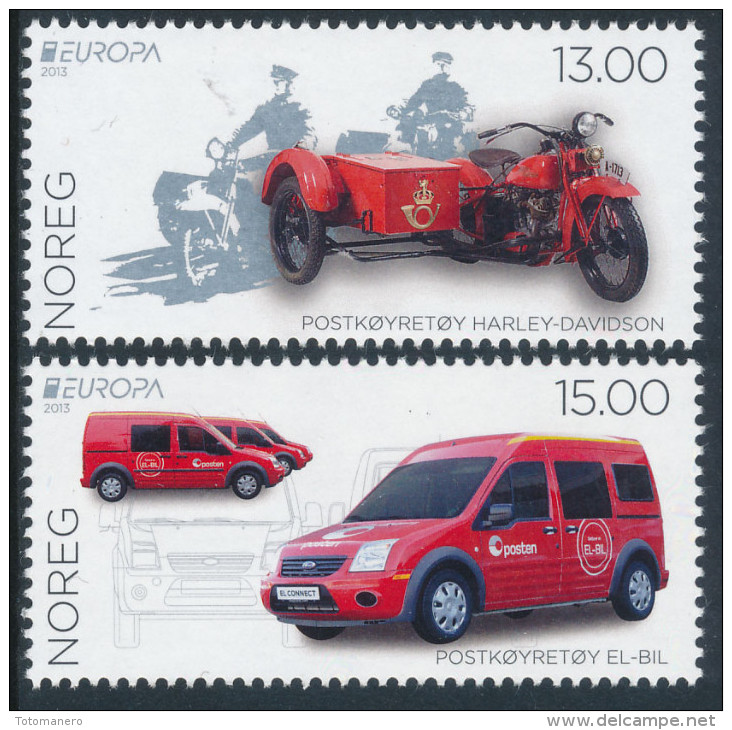 NORWAY/Norwegen, EUROPA 2013 "Postal Vehicles" Set Of 2v** - 2013