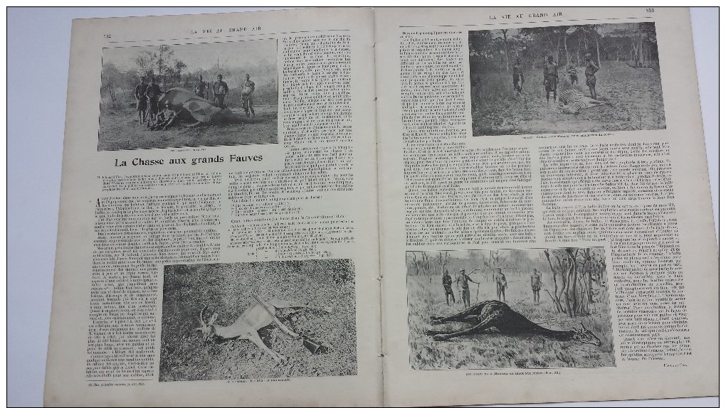 VGA/Lion Contre Taureau ROUBAIX/Chasse Aux Fauves/MOTOCYCLETTES/FANTASIA ZEBARA/Dr CHARCOT/PECHEURS étrangers - Magazines - Before 1900