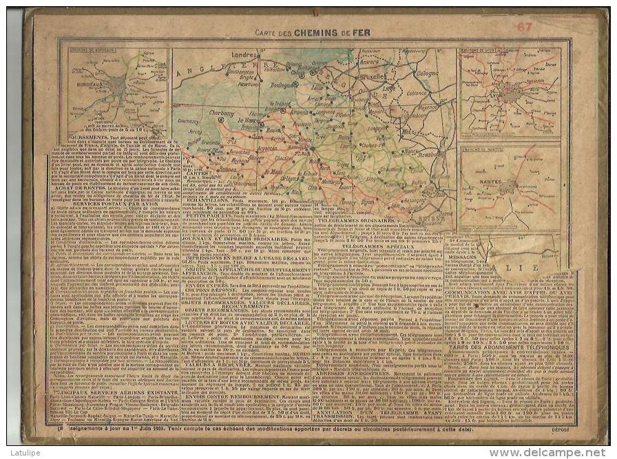 Calendrier Des Postes G-F  Des Pyrenées Orientales 66 De 1936 ( Les Joueurs De Quilles ) - - Grossformat : 1921-40