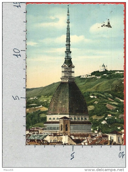 CARTOLINA VG ITALIA - TORINO - Mole Antonelliana E Superga - 10 X 15 - ANNULLO 1957 - Mole Antonelliana