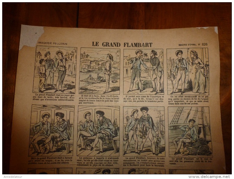 Vers 1900  Imagerie Pellerin         LE GRAND FLAMBART          Imagerie D'Epinal  N° 826 - Collections