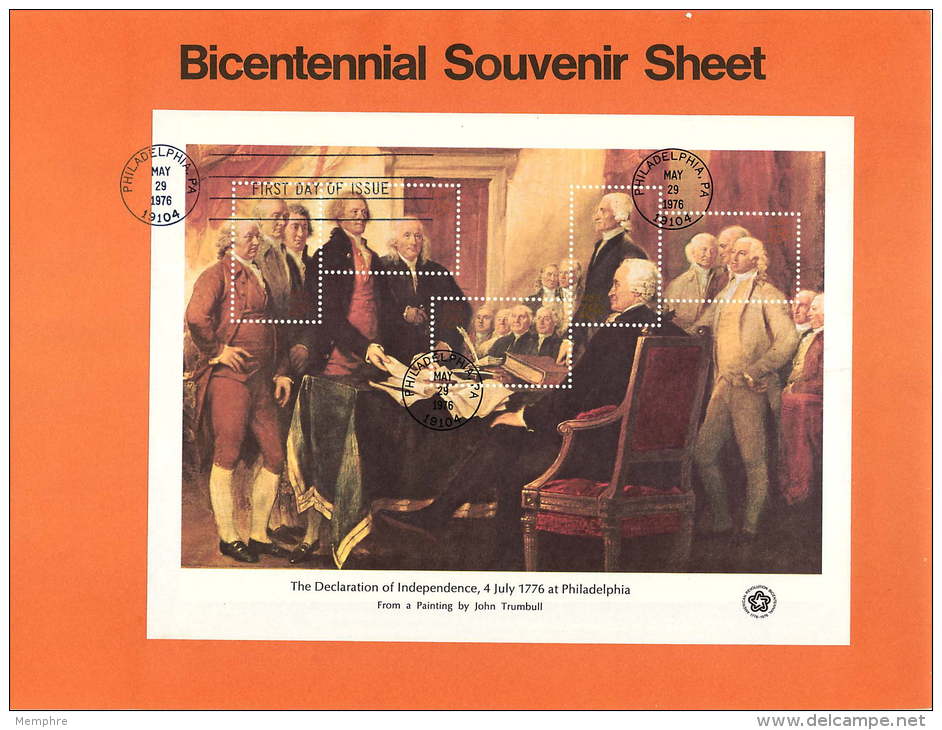 1976 Set Of 4 Souvenir Sheets - USA Bicentennial  Sc 1686-1689 - 1971-1980