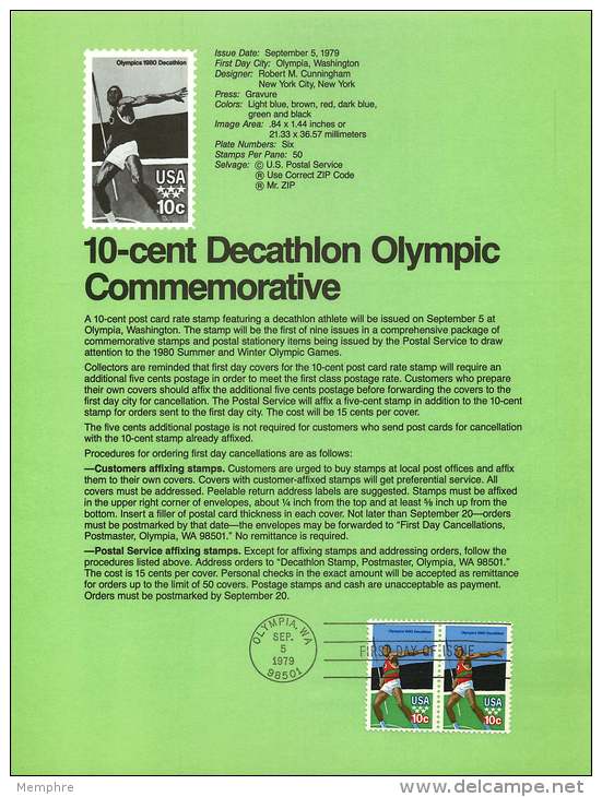 1979  Summer Olympic Games Decathlon, - Block Of 4 Different:, High Jump --Set Of 3 Souvenir Sheets  Sc 11790-4, C97 - 1971-1980