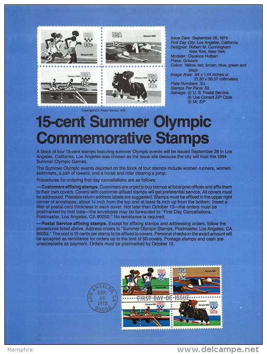 1979  Summer Olympic Games Decathlon, - Block Of 4 Different:, High Jump --Set Of 3 Souvenir Sheets  Sc 11790-4, C97 - 1971-1980