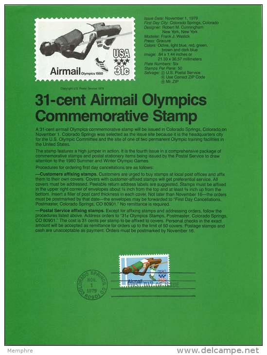 1979  Summer Olympic Games Decathlon, - Block Of 4 Different:, High Jump --Set Of 3 Souvenir Sheets  Sc 11790-4, C97 - 1971-1980