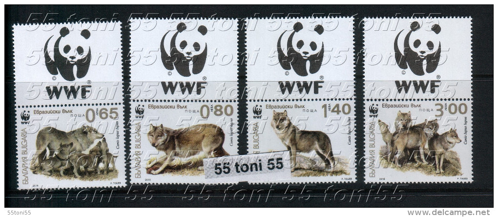 Bulgaria/ Bulgarie 2015, WWF - Eurasian Wolf - 4 V. + Vignette- MNH - Ungebraucht