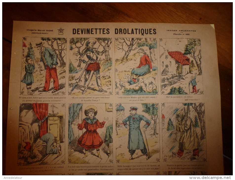 Vers 1900 Imagerie  Marcel Vagné De Jarville-Nancy   DEVINETTES DROLATIQUES    Images Amusantes Planche. N° 428 - Collections