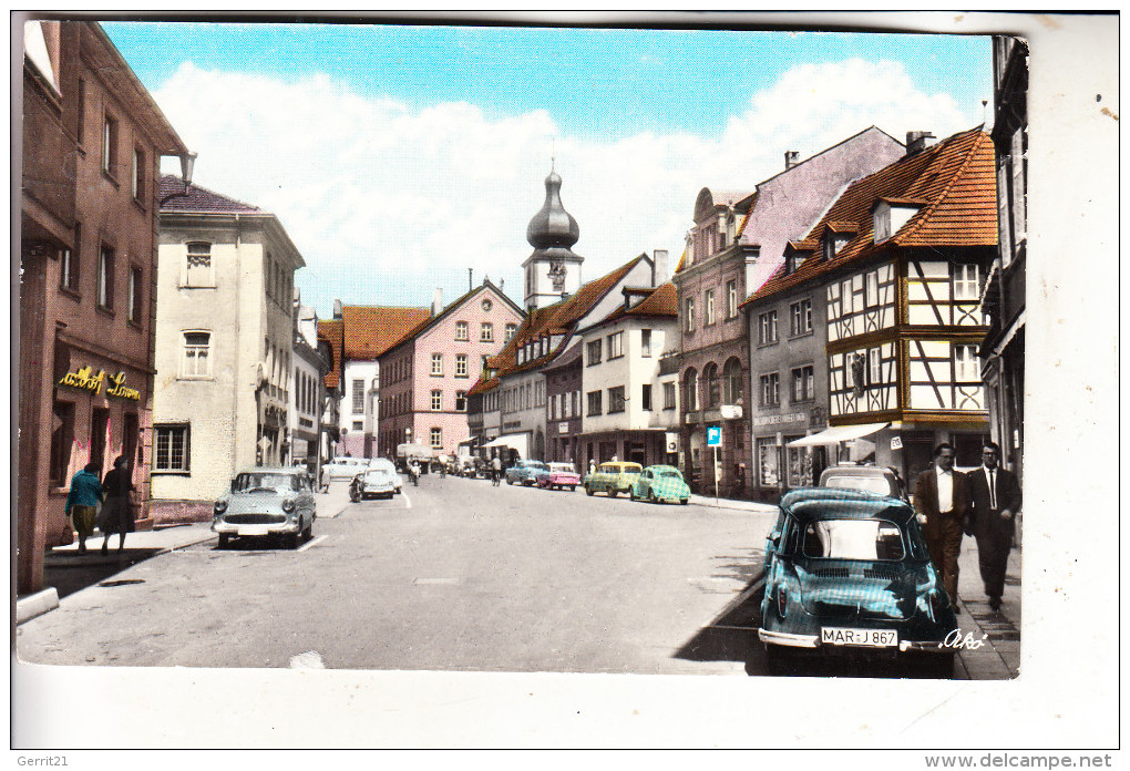 8772 MARKTHEIDENFELD, Hotel "Zum Löwen", NSU PRINZ, OPEL Rekord - Karlstadt