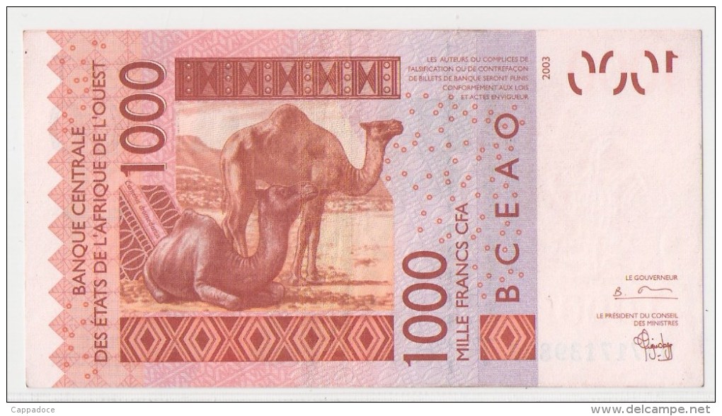 TOGO      1 000 FRANCS      2004      P. 815Tb      AUNC      (voir 2 Scans) - West-Afrikaanse Staten