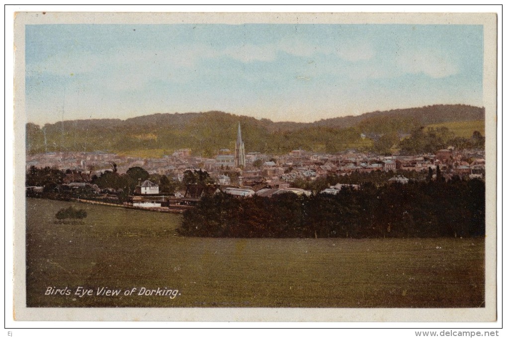 Birds Eye View Of Dorking By Woolstone Bros Unused Circa 1910 - Surrey