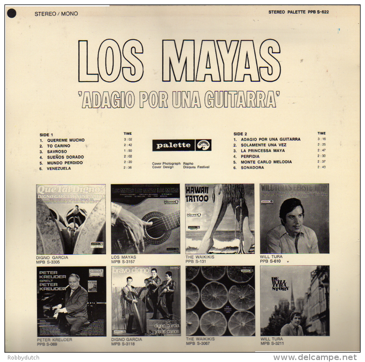* LP *  LOS MAYAS - ADAGIO POR UNA GUITARRA (Holland 1966 EX-!!!) - Instrumentaal