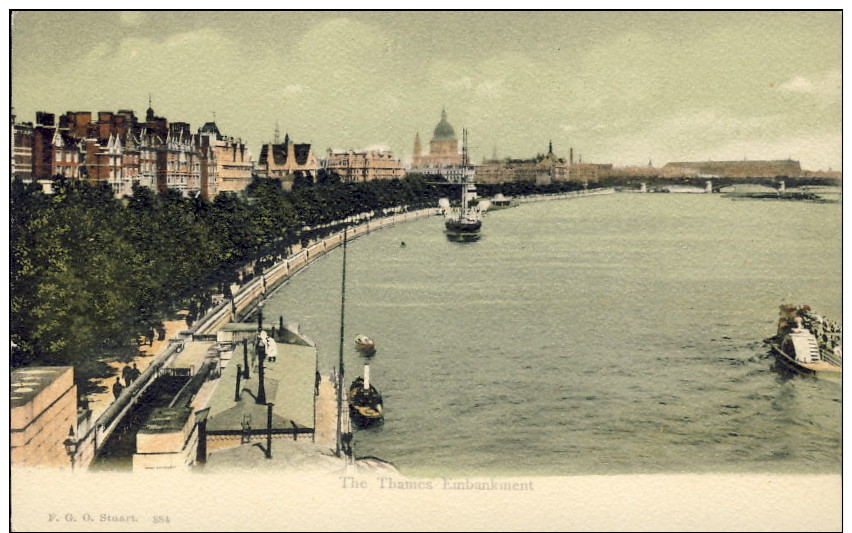 1930circa-Gran Bretagna Cartolina Non Spedita The Thames Embankment - Autres & Non Classés