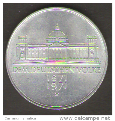 GERMANIA 5 MARCHI 1971 DEM DEUTSCHEN VOLKE AG SILVER - 5 Mark