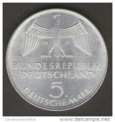 GERMANIA 5 MARCHI 1971 DEM DEUTSCHEN VOLKE AG SILVER - 5 Marcos