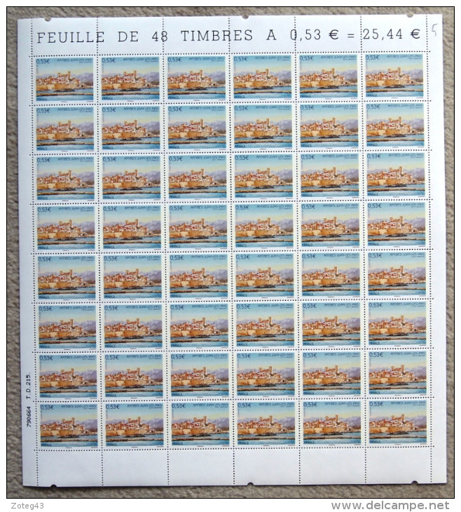 FRANCE 2006 FEUILLE COMPLETE DE 48 TIMBRES ANTIBES JUAN LES PINS YT N° 3940** - Full Sheets