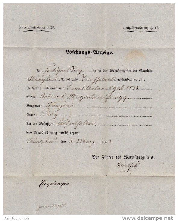 Heimat BE  RÜETSCHI 1863-03-06 1863-03-06 Lang-Stempel Auf Brief Nach Burgdorf - Brieven En Documenten