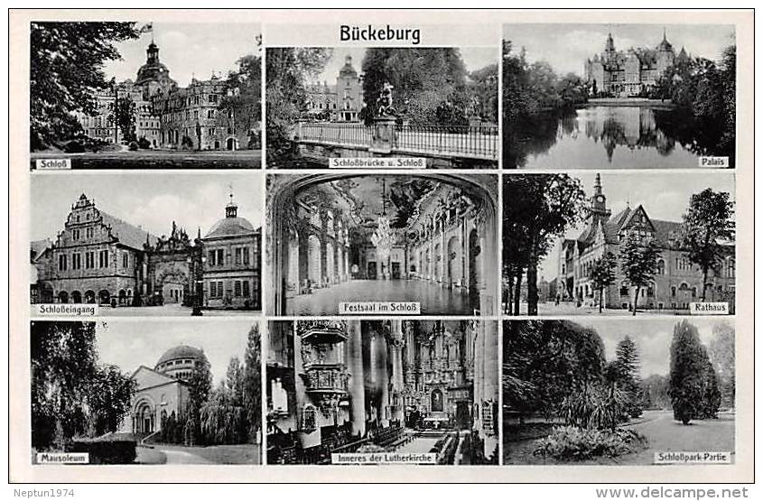 Bückeburg, Mausoleum, Rathaus, Schlossbrücke, Lutherkirche - Bückeburg