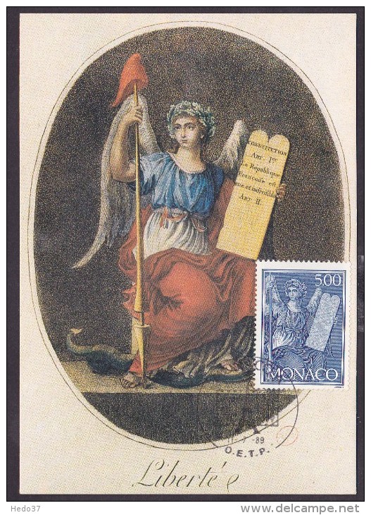 Monaco - Carte Maximum - La Liberté - Cartes-Maximum (CM)