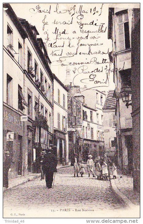 PARIS 18 EME ( LA RUE NORVINS ) 1907 - Arrondissement: 18
