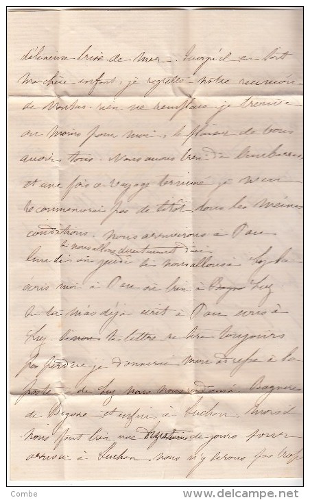 LETTRE 1864 SAN SEBASTIEN ESPAGNE Pour CHATEAU JAILLERE MAINE ET LOIRE ENTRÉE ESP.ST JEAN-DE-LUZ TAXE TAMPON 6  /  5603 - 1849-1876: Periodo Classico