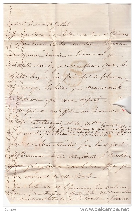 LETTRE 1864 SAN SEBASTIEN ESPAGNE Pour CHATEAU JAILLERE MAINE ET LOIRE ENTRÉE ESP.ST JEAN-DE-LUZ TAXE TAMPON 6  /  5603 - 1849-1876: Periodo Classico