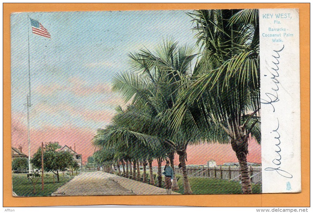 Key West Fl 1907 Postcard - Key West & The Keys