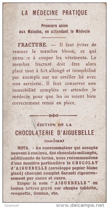 Chromo - Edition De La Chocolaterie D'Aiguebelle (Drôme). -  La Médecine Pratique - Fracture. - Albumes & Catálogos