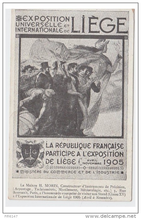 BELGIQUE -- BELGÏE -- LIEGE -- LUIK -- EXPOSITION INTERNATIONALE DE 1905 -- CP NON CIRCULEE --REPUBLIQUE FRANCAISE -- - Liege