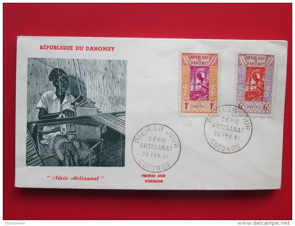 1961 Dahomey - Indigenous Trades & Professions Definitives - 2v (1f + 6f Weaving) On FDC - Bénin – Dahomey (1960-...)