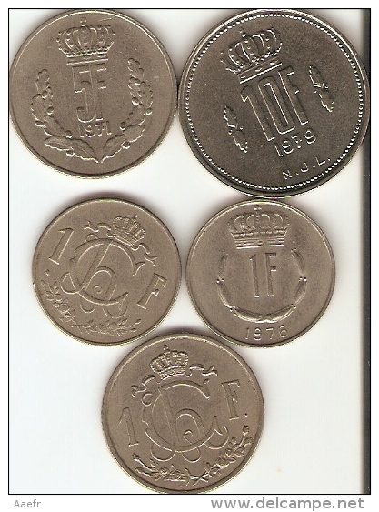 Luxembourg - 5 Pièces De Type Différent -1946 A 1979 - Luxemburgo