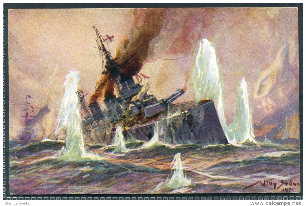 Willy Stower Warship Postcard - Warships