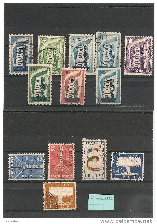 EUROPA 1956/57 Lot De Timbres Oblitérés - Used