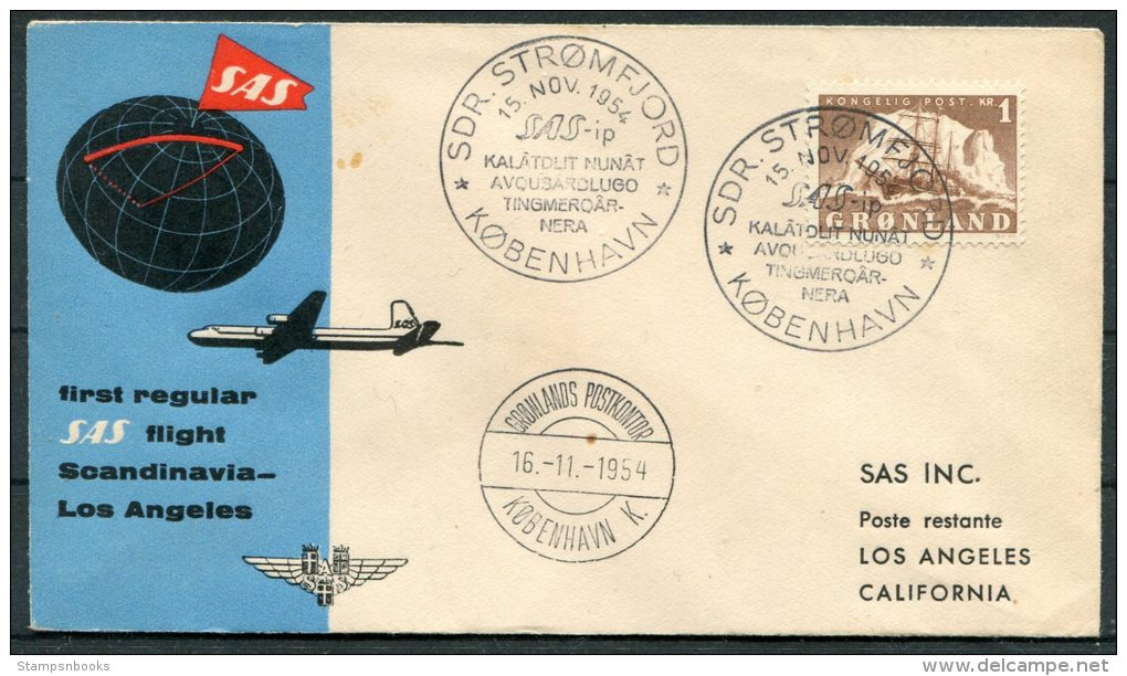 1954 Greenland Stromfjord SAS First Flight Cover - Briefe U. Dokumente