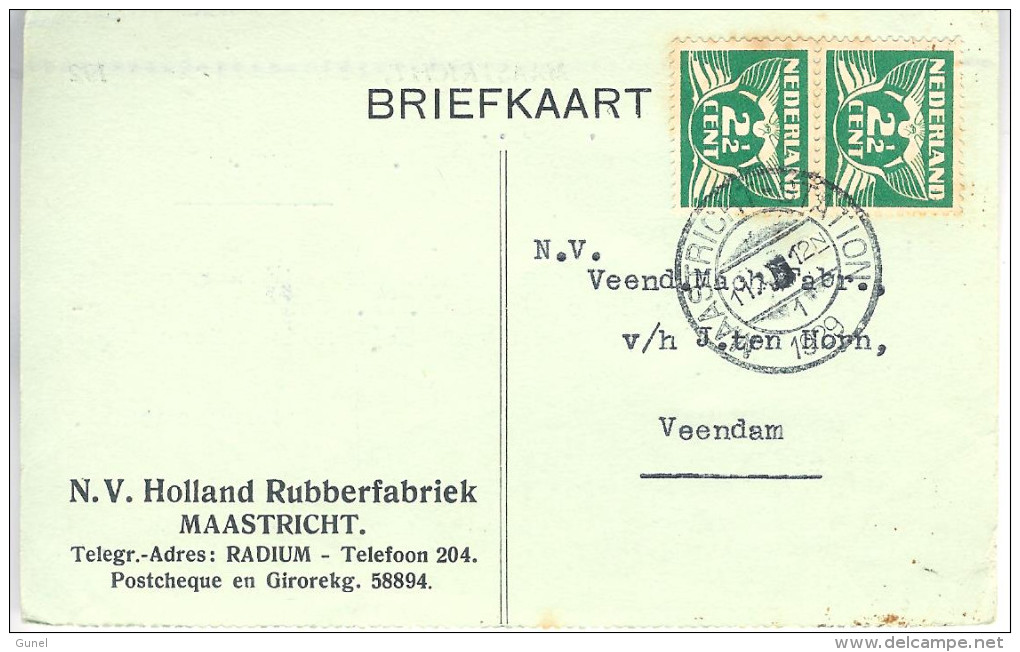 1929 Firma Bk Van MAASTRICHT-STATION 1 Naar Veendam - Brieven En Documenten