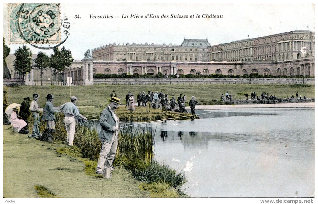 N°45060 -cpa Versailles -la Pièce D'eau -pêcheur- - Angelsport