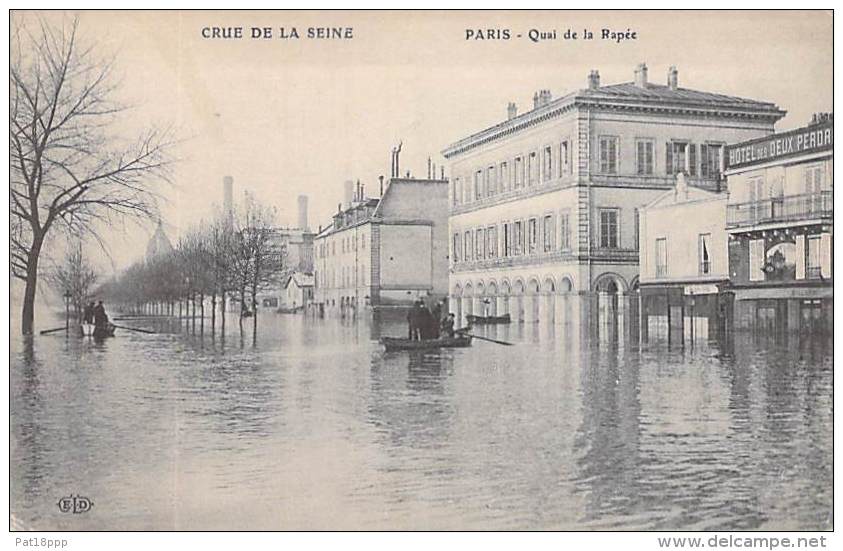 PARIS - INONDATIONS DE 1910 - Crue De La Seine :  Quai De La Rapée - CPA - Seine - La Crecida Del Sena De 1910
