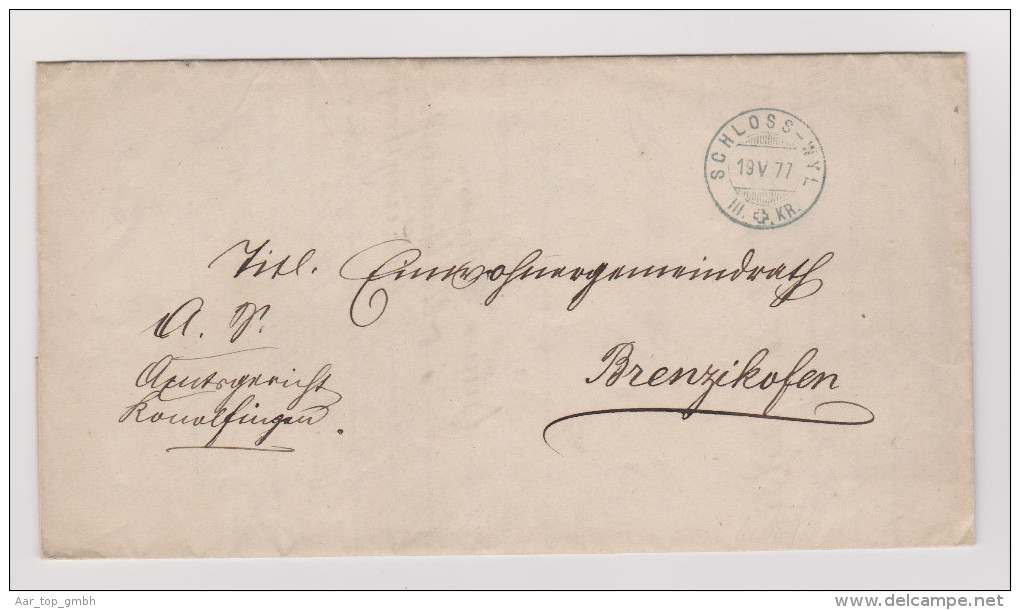 Heimat BE SCHLOSS-WYL 1877-05-19 Blau Amtlich Brief Nach Brenzikofen - Lettres & Documents