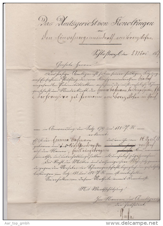 Heimat BE SCHLOSS-WYL 1877-05-19 Blau Amtlich Brief Nach Brenzikofen - Briefe U. Dokumente