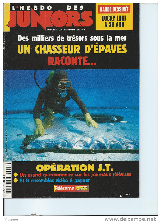 L´HEBDO Des JUNIORS N° 211  Septembre 1997  Dossier BD LUCKY LUKE  Dessins De Blachon Et Florence Cestac  Très Bon état - Autres & Non Classés