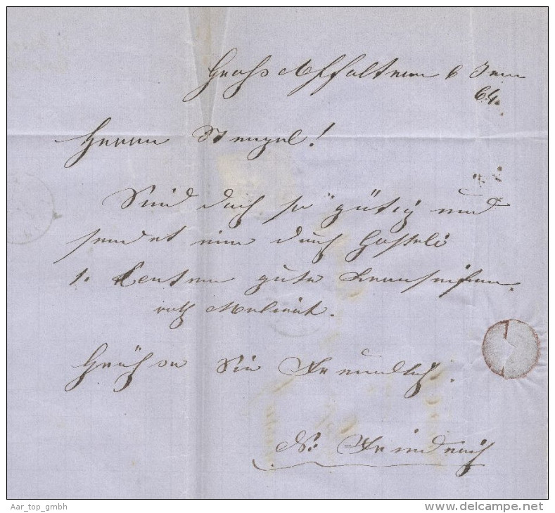 Heimat BE SUBERG (Grossaffoltern) 1864-01-07 Lang-O Brief Nach Bern Mit 10Rp. Sitzende - Brieven En Documenten