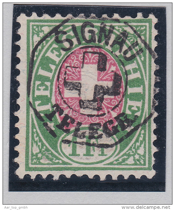 Heimat BE Signau Telegr. 1881- Telegraphen-Stempel Auf 1 Fr. Zu# 17 - Télégraphe