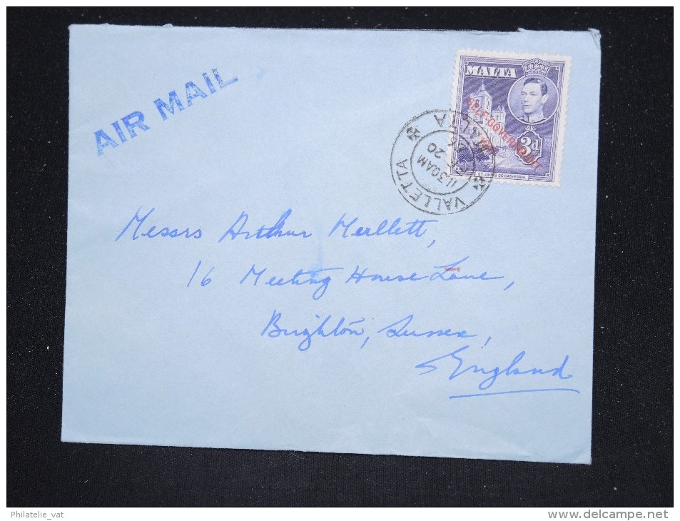 MALTE - Enveloppe Pour La Grande Bretagne En 1956 - A Voir - Lot P12549 - Malte