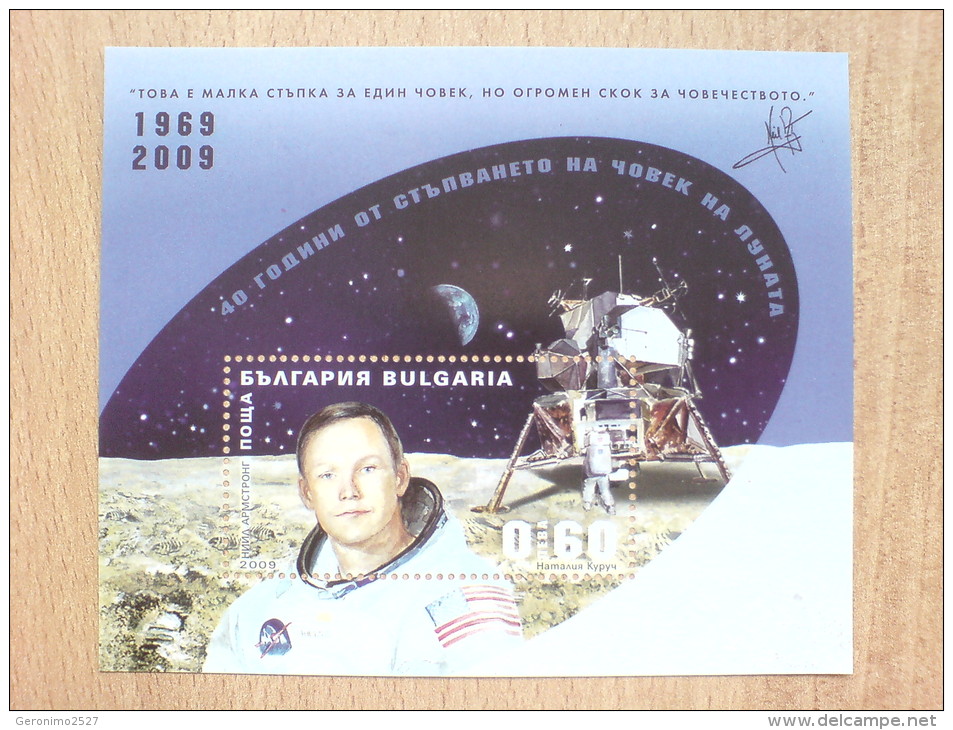 BULGARIA 2009 SPACE 40 Years Since First Man On The MOON - Fine S/S MNH - Unused Stamps