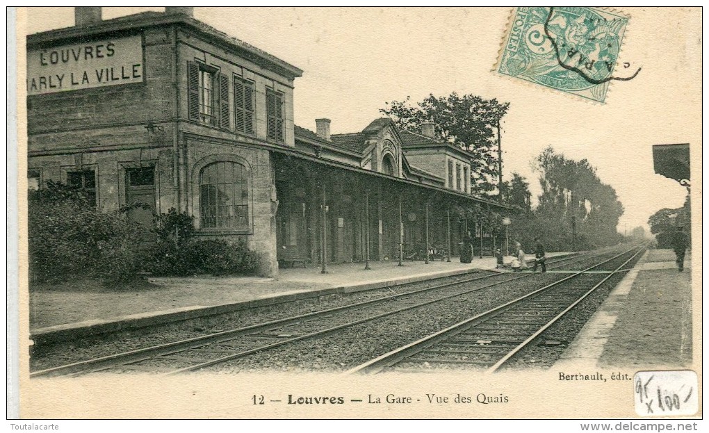 CPA 95  LOUVRES LA GARE VUE DES QUAIS - Louvres