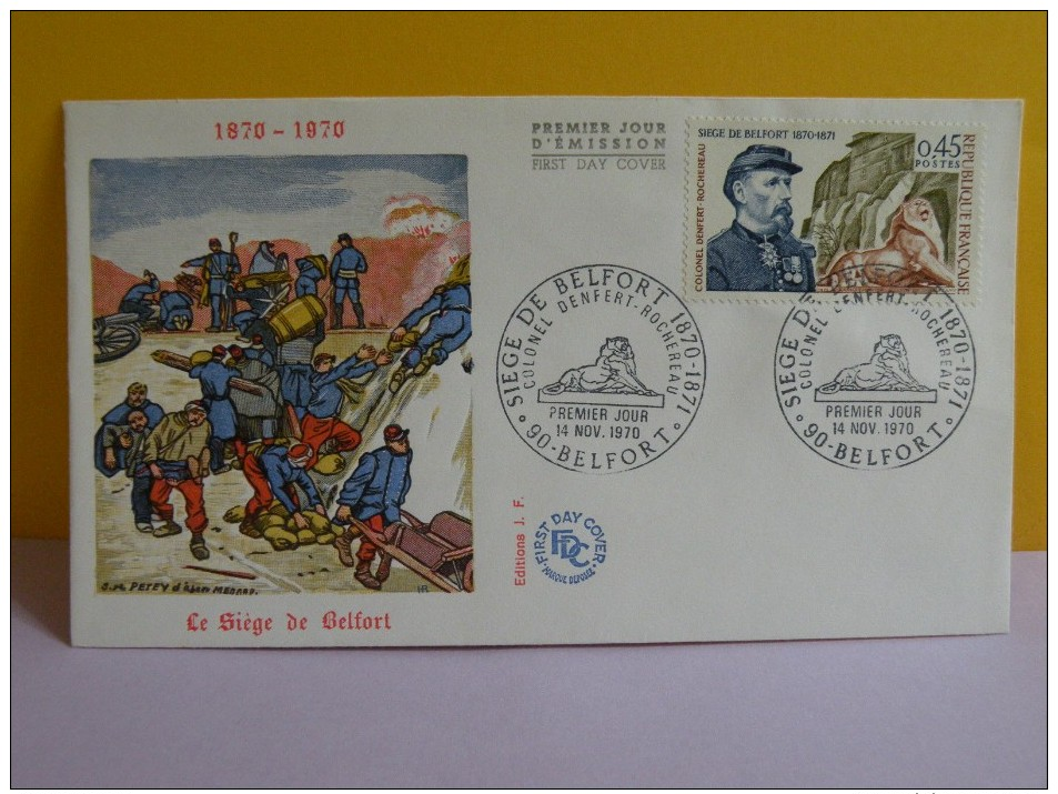 FDC- Le Siège De Belfort 1870/1871 - 90 Belfort - 14.11.1970 - 1er Jour,Cote 2,70 € - 1970-1979