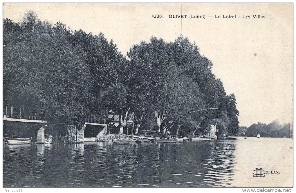 Lot de 52 cartes de OLIVET - Bords du Loiret - Toutes les cartes sont scannées -