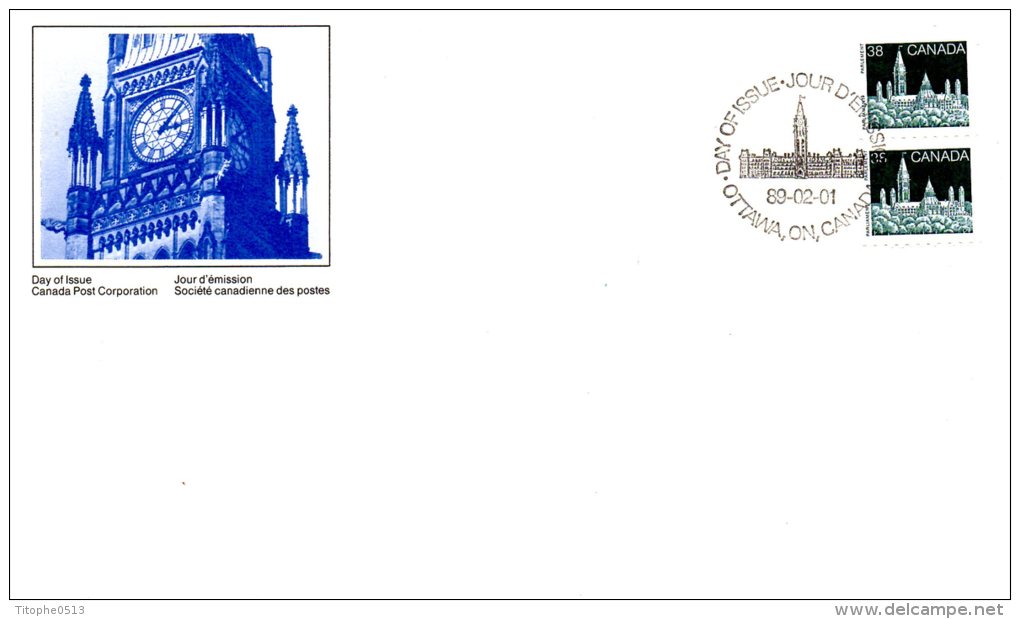 CANADA. N°1085 De 1989 Sur Enveloppe 1er Jour. Parlement. - 1981-1990